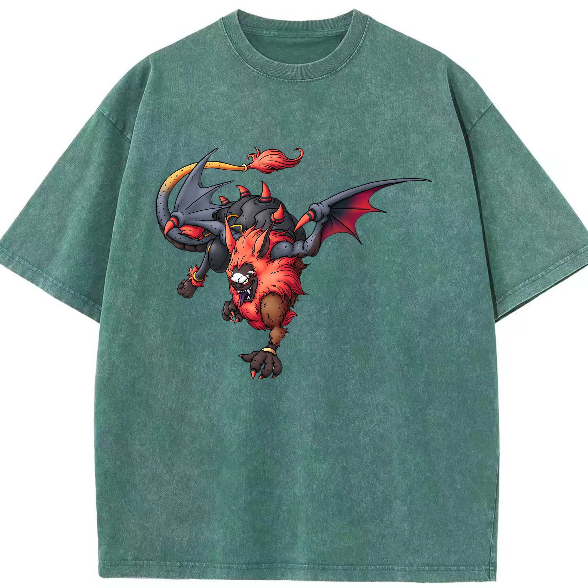 （画像用） ドラゴンクエスト Doragon Kuesuto Dragon Quest 綿100% ヴィンテージ風 半袖Tシャツ（フロントプリント）